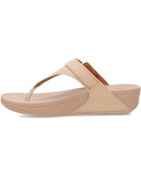 Fitflop - Lulu Adjustable Leather Toe-post Sandals Wedge - Lyst