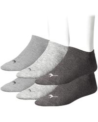 PUMA - Lot de 6 paires de chaussettes de sport invisibles e Taille : 39–42 Couleur : anthracite gris clair/gris - Lyst