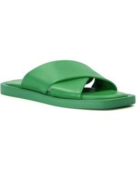 Dune - Ladies Licorice Leather Sandals Size Uk 5 Green Flat Heel Flat Sandals - Lyst
