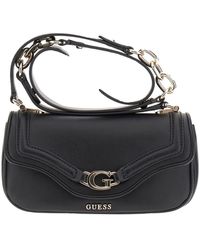 Guess - Schoudertas Dea Crossbody Flap Bag Black Zwart - Lyst