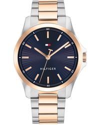 Tommy Hilfiger - Reloj con Movimiento de Cuarzo de Tres Manecillas para Hombre con Correa de Acero Inoxidable Bicolor - 1792193 - Lyst