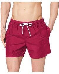 red lacoste swim shorts
