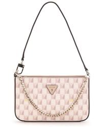 Guess - G Wave II Mini Top Zip Shoulder Bag Blush Logo - Lyst