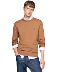 Tommy Hilfiger - Pima Org Ctn Cashmere Crew Neck Mw0mw28046 Khaki - Lyst