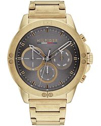 Tommy Hilfiger - Analogue Multifunction Quartz Watch For Men With Gold Colored Stainless Steel Bracelet - 1791891 - Lyst
