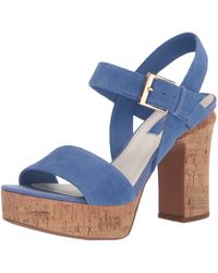 Franco Sarto - S Scarlett Platform Sandal Blue Suede 9 M - Lyst
