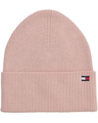 Tommy Hilfiger - Strickmütze Mütze Cotton Cashmere Beanie Baumwolle Kaschmir Rosa Sepia Pink One Size - Lyst