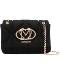 Love Moschino - BORSA EMBOSSED VELOUR PL NERO - Lyst