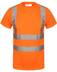 adidas - Aztec Hi Viz Vis High Visibility Crew Neck Short Sleeves T Shirts Reflective Tape Safety Hi Vis Round Neck Security Work - Lyst