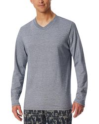 Schiesser - Schlafshirt Langarm V-Ausschnitt-Mix + Relax Pyjamaoberteil - Lyst