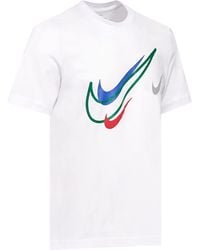 Nike - Court T Shirt S Swoosh Logo Tee Short Sleeve Classic T Shirt White Dq3944 100 New - Lyst