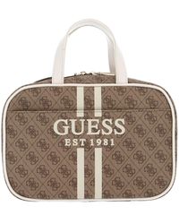 Guess - Mildred Hanging Toiletry Bag 30 Cm Latte - Lyst