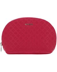 Guess - Dome Cosmetic Pouch Bright Pink - Lyst