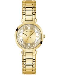 Guess - Watches Ladies Crystal Clear S Analogue Quartz Watch With Stainless Steel Bracelet Gw0470l2 - Lyst