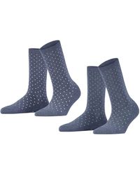 Esprit - Fine Dot 2-pack Biologisch Katoen Versterkte Sokken Met Patroon Ademend Patroon Bont Gestippeld In 2 Paar Sokken - Lyst