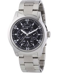 Guess - Quartz Watch With Black Dial Analogue Display And Silver Stainless Steel Strap W11562g3 - Lyst