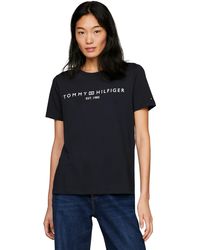 Tommy Hilfiger - Reg Corp Logo C-nk Ss S/s Gebreide Tops - Lyst
