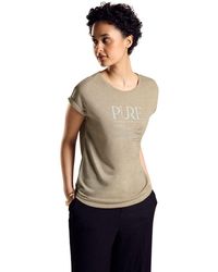 Street One - T-Shirt mit Wording touch of sand,38 - Lyst