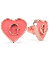 Guess - Jewelry Ohrringe Herz Logo Edelstahl - Lyst