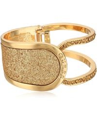 Guess - Hinged With Stones And Glitter Bangle Bracelet - Lyst