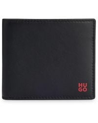 HUGO - Nappa-leather Wallet With Stacked Logo And Coin Pocket - Lyst