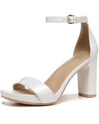 Naturalizer - S Joy Ankle Strap Heeled Dress Sandal Pearl White Leather 6 M - Lyst