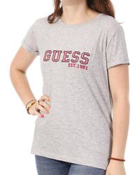 Guess - T-Shirt Gris College Gris XL - Lyst