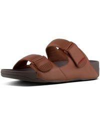 Fitflop - Gogh Moc Slide Adjustable Flip Flop, Dark Tan, 8 M Us - Lyst