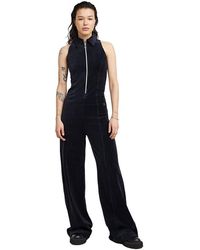 G-Star - Wide leg velvet jumpsuit - Lyst