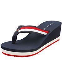 Tommy Hilfiger - Corporate Wedge S Flip Flops Red White Blue - Lyst