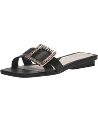 Franco Sarto - S Nalani Jeweled Slide Sandal Black Leather 9 M - Lyst