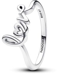 PANDORA - Moments Love Sterling Silver Ring - Lyst