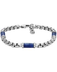 Fossil - All Stacked Up Stainless Steel Chain Bracelet - Lyst