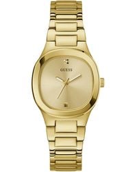 Guess - Gold Tone Bracelet Champagne Dial Gold Tone - Lyst