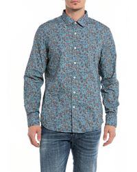 Replay - Shirt Long Sleeve All Over Print - Lyst