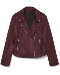 Vero Moda - Vmjose Short Faux Suede Jacket Noos - Lyst