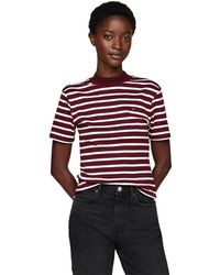 Tommy Hilfiger - Camiseta de ga Corta Mujer Slim Cody Crop con Cuello Vuelto - Lyst