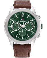 Tommy Hilfiger - Analogue Multifunction Quartz Watch For Men With Brown Leather Strap - 1792064 - Lyst