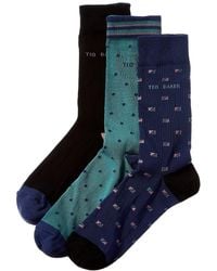 Ted Baker - 3 Pack Assorted Cotton Mix Socks - Lyst