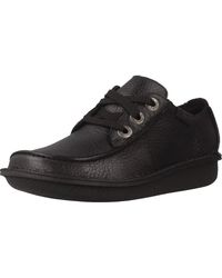 Clarks - Lace-up Flats Shoes Funny Dream Black Leather - Lyst