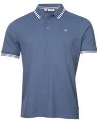 Calvin Klein - Polo-Hemd - Jeansblau mit Spitze - Lyst