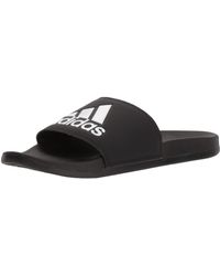 adidas men's adilette three stripe life comfort slides