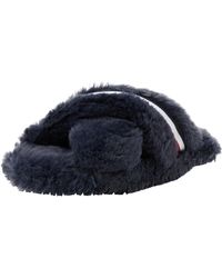 Tommy Hilfiger - Fur Cross Strap Home Slipper FW0FW07551 Chaussons - Lyst