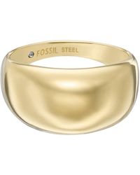 Fossil - All Stacked Up Gold-Tone Edelstahlband Ring - Lyst