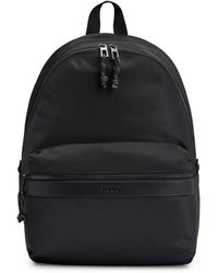 HUGO - Logo-strap Backpack In Mixed Structures - Lyst