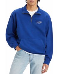 Levi's - Rlxd Graphic 1/4 Zip Pkt Sweater - Lyst