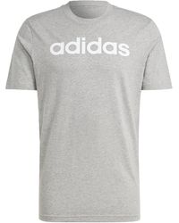 adidas - Essentials Single Jersey Linear Embroidered Logo T-shirt - Lyst