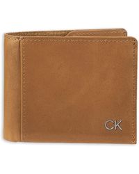 Calvin Klein - Rfid Slimfold Leather Wallet - Lyst