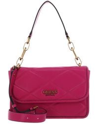 Guess - Cilian Top Handle Flap Bag Fuchsia - Lyst