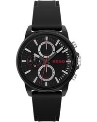 HUGO - Analogue Multifunction Quartz Watch For Men With Black Silicone Bracelet - 1530256 - Lyst